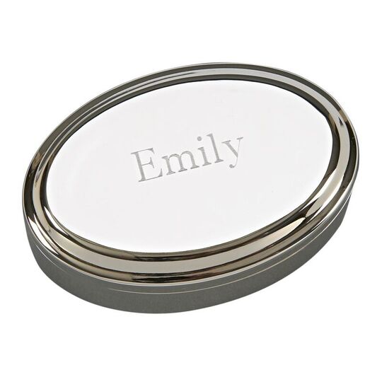 Personalized Polished Oval Jewelry Box